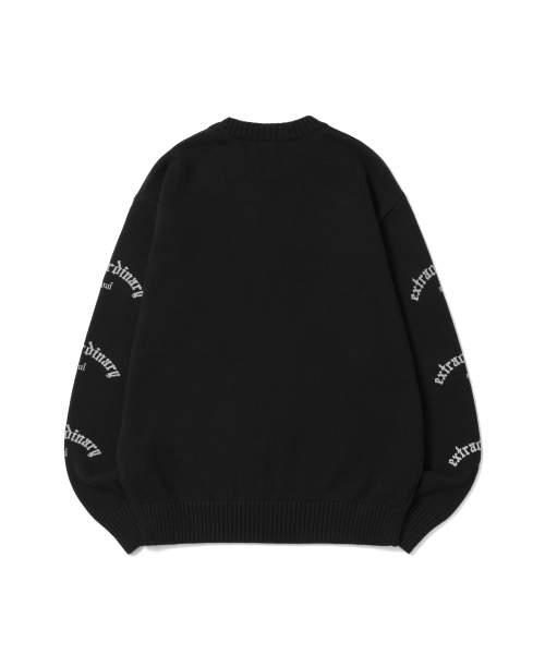 EXTRAORDINARY(エクストラオーディナリー)の「EX GOTHIC LOGO SWEATER BLACK(ニット/セーター・メンズ・その他・MEDIUM/LARGE/X-LARGE)」の3枚目の写真