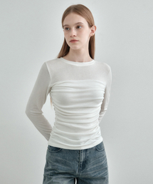 チューブトップシャーリングレイヤードTシャツホワイト MDTS083WHITE