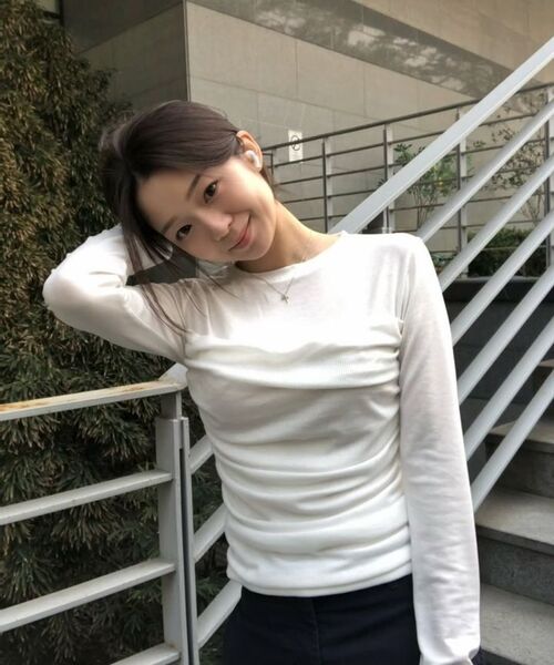 MONGDOL(モンドル)の「チューブトップシャーリングレイヤードTシャツホワイト MDTS083WHITE(Tシャツ/カットソー・レディース・F・FREE)」の7枚目の写真