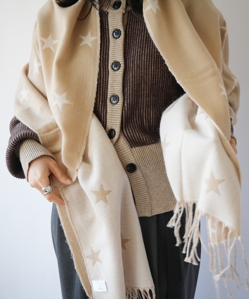 セール】【 Port / ポート 】 スター柄 織ストール / 星柄 / マフラー