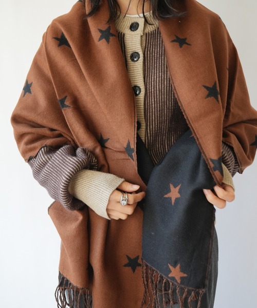セール】【 Port / ポート 】 スター柄 織ストール / 星柄 / マフラー