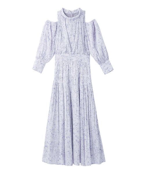 SNIDEL（スナイデル）の「コールドショルダーロングワンピース（ワンピース・レディース・オフホワイト/ライトブルー/ピンク/ミント・0/1/2）」の3枚目の写真