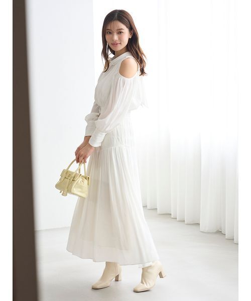 コールドショルダーロングワンピース（ワンピース）｜SNIDEL