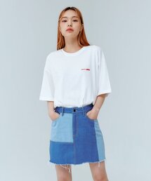 LEEJEE（リジ）の「パッチ濃紺デニムショートスカート（スカート）」