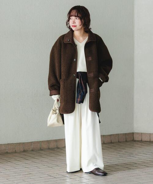 URBAN RESEARCH（アーバンリサーチ）の「ECOPELフェイクムートンリバーシブルコート（ムートンコート・レディース・ブラウン/オフホワイト/アイボリー・FREE）」の16枚目の写真