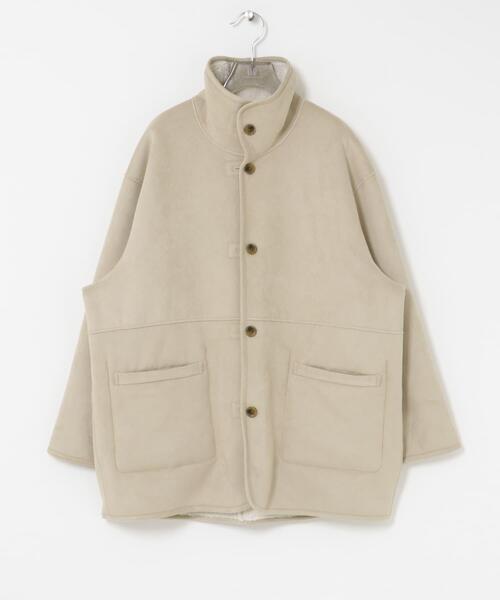 URBAN RESEARCH（アーバンリサーチ）の「ECOPELフェイクムートンリバーシブルコート（ムートンコート・レディース・ブラウン/オフホワイト/アイボリー・FREE）」の4枚目の写真