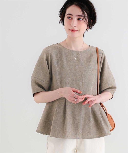 titivate(ティティベイト)の「リネンライクランタンスリーブブラウス(シャツ/ブラウス・レディース・ライトブラウン/ダークグレー/サンドベージュ/アイボリー・L/M/S)」の4枚目の写真