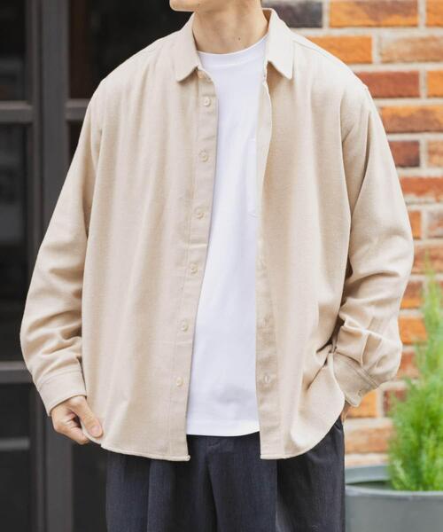 ITEMS URBANRESEARCH（アイテムズ アーバンリサーチ）の「バイオウォッシュフランネルレギュラーシャツ（シャツ/ブラウス・メンズ・ネイビー/チェック/ベージュ/グレー・LARGE/MEDIUM）」の3枚目の写真