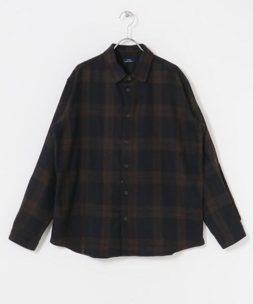 ITEMS URBANRESEARCH（アイテムズ アーバンリサーチ）の「バイオウォッシュフランネルレギュラーシャツ（シャツ/ブラウス・メンズ・ネイビー/チェック/ベージュ/グレー・LARGE/MEDIUM）」の13枚目の写真