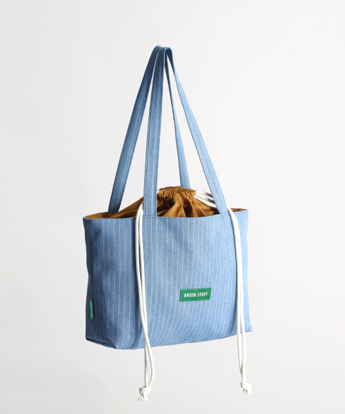 GREEN STUFF(グリーンスタッフ)の「boat string bag 66 denim - light blue(エコバッグ/サブバッグ・レディース・その他・FREE)」の2枚目の写真