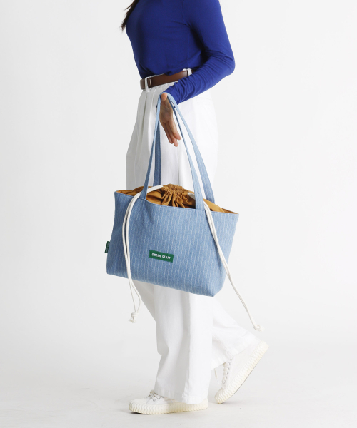GREEN STUFF(グリーンスタッフ)の「boat string bag 66 denim - light blue(エコバッグ/サブバッグ・レディース・その他・FREE)」の4枚目の写真