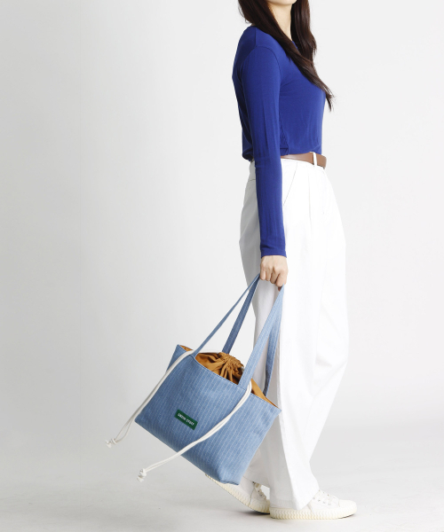 GREEN STUFF(グリーンスタッフ)の「boat string bag 66 denim - light blue(エコバッグ/サブバッグ・レディース・その他・FREE)」の5枚目の写真