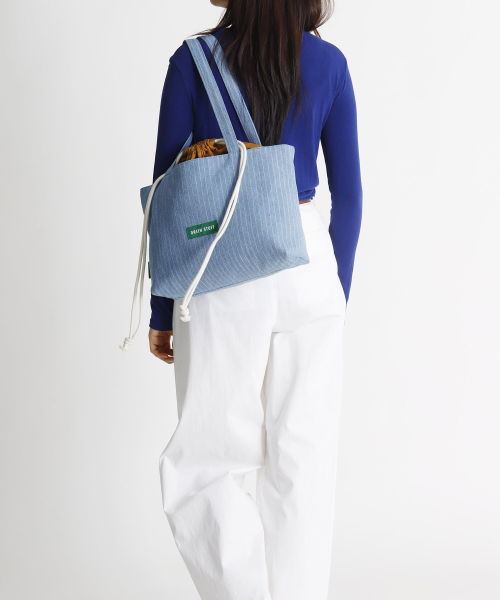 GREEN STUFF(グリーンスタッフ)の「boat string bag 66 denim - light blue(エコバッグ/サブバッグ・レディース・その他・FREE)」の6枚目の写真