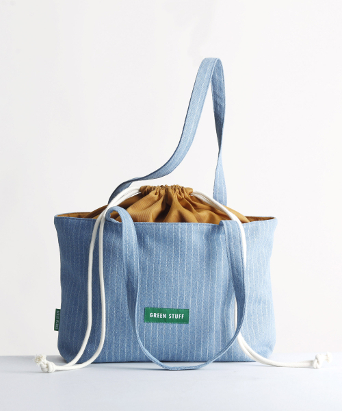 GREEN STUFF(グリーンスタッフ)の「boat string bag 66 denim - light blue(エコバッグ/サブバッグ・レディース・その他・FREE)」の7枚目の写真