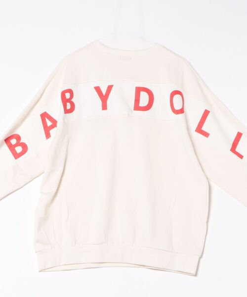BABYDOLL(ベビードール)の「親子お揃い バックBIGロゴポケットトレーナー 9929A(スウェット・レディース・ネイビー/オフホワイト/チャコールグレー・ユニセックスS/ユニセックスM/ユニセックスL/ユニセックスXL)」の5枚目の写真