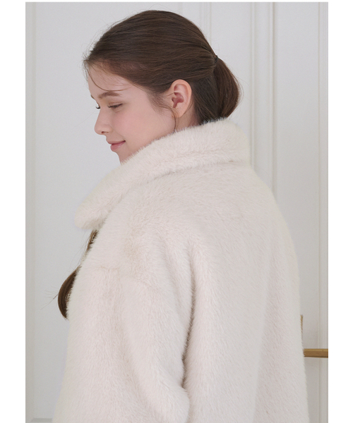 MICANE（ミケーネ）の「ヒバファージャケット-ミニバッグセットアップ（ムートンコート・レディース・ミックスグレー/クリーム・SMALL/MEDIUM/LARGE/X-LARGE）」の6枚目の写真
