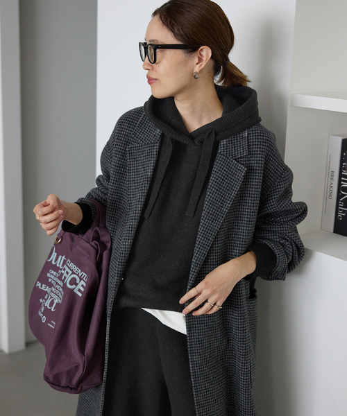 セットアップ対応可》エアリーワイドシルエットフーディー（ニット