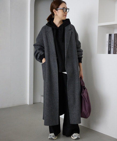 セットアップ対応可》エアリーワイドシルエットフーディー（ニット