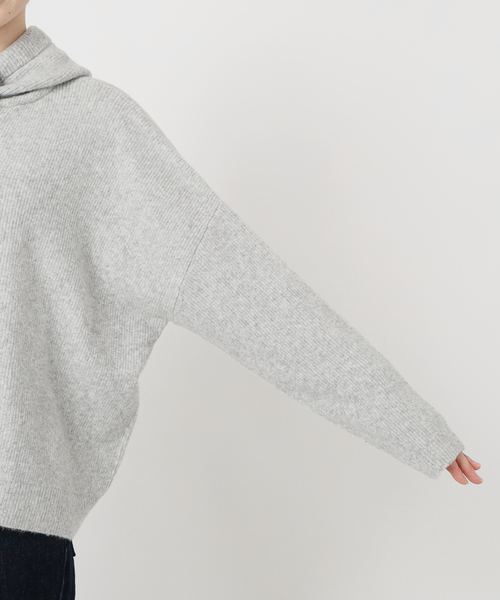 セットアップ対応可》エアリーワイドシルエットフーディー（ニット
