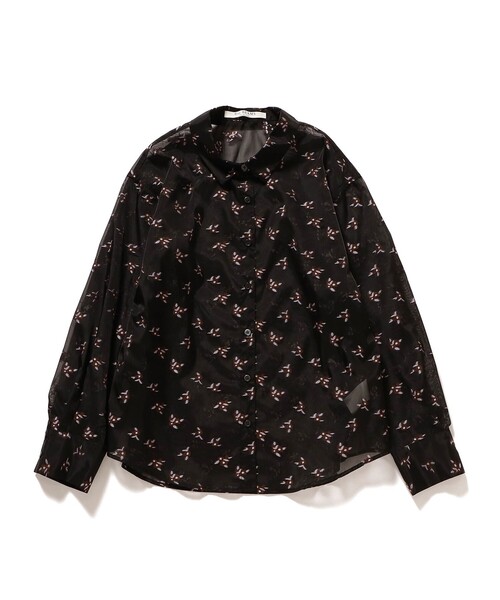 Ray BEAMS(レイビームス)の「【4/2値下げ】シアー フラワー ジャカード シャツ(シャツ/ブラウス・レディース・ダークブラウン/ブラック・ONE SIZE)」の9枚目の写真