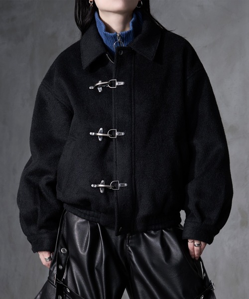 Ellno Loset(エルノロゼット)の「【Ryoooコラボ】ファイヤーマンバックルメルトンボリュームブルゾン(ブルゾン・メンズ・チャコールグレー/ブラック・LARGE/MEDIUM/SMALL)」の19枚目の写真