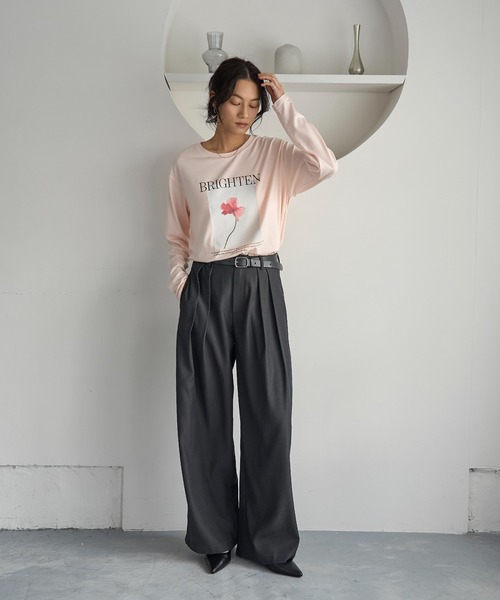 meilmada（メイルマダ）の「フラワーフォトプリントロンT（Tシャツ/カットソー・レディース・ホワイト/ピンク・FREE）」の13枚目の写真