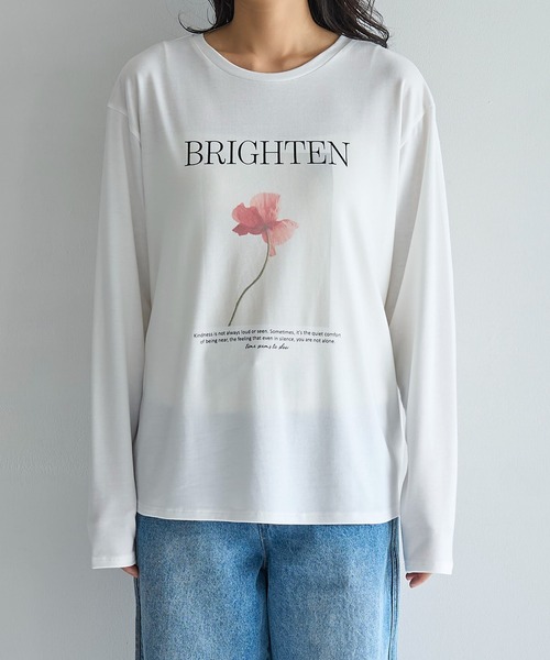 meilmada（メイルマダ）の「フラワーフォトプリントロンT（Tシャツ/カットソー・レディース・ホワイト/ピンク・FREE）」の15枚目の写真