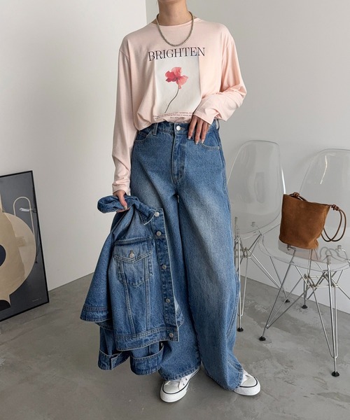 meilmada（メイルマダ）の「フラワーフォトプリントロンT（Tシャツ/カットソー・レディース・ホワイト/ピンク・FREE）」の21枚目の写真