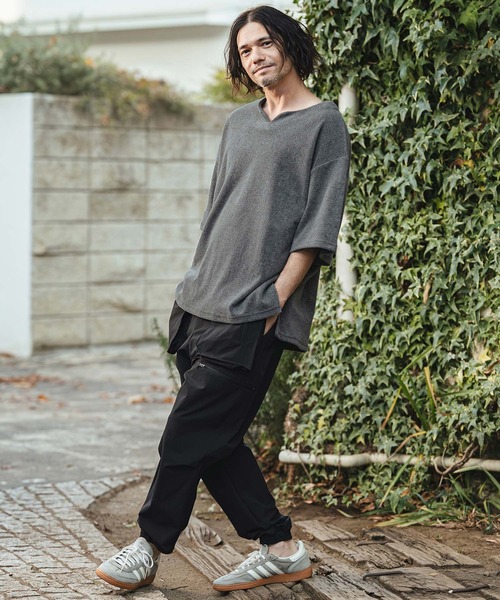 CAMBIO（カンビオ）の「mt10156- キーネックパイルカットソー 半袖カットソー(CMB-R0203)（Tシャツ/カットソー・メンズ・ベージュ/グレー/ホワイト/ブラック・L/M/S）」の15枚目の写真