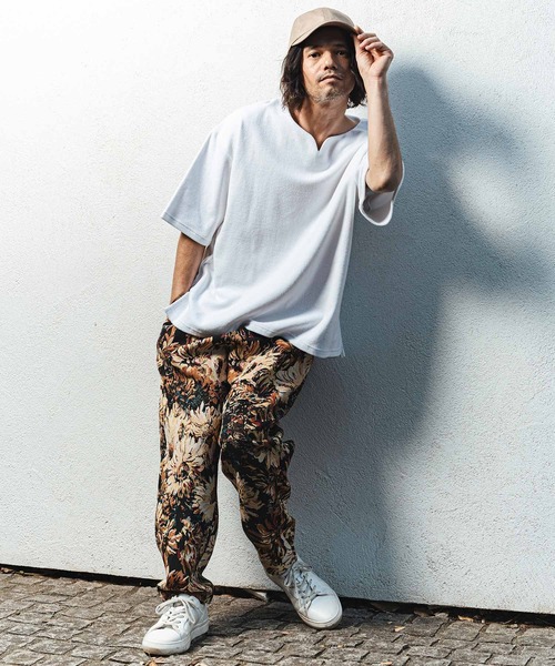 CAMBIO（カンビオ）の「mt10156- キーネックパイルカットソー 半袖カットソー(CMB-R0203)（Tシャツ/カットソー・メンズ・ベージュ/グレー/ホワイト/ブラック・L/M/S）」の19枚目の写真