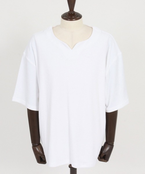CAMBIO（カンビオ）の「mt10156- キーネックパイルカットソー 半袖カットソー(CMB-R0203)（Tシャツ/カットソー・メンズ・ベージュ/グレー/ホワイト/ブラック・L/M/S）」の22枚目の写真