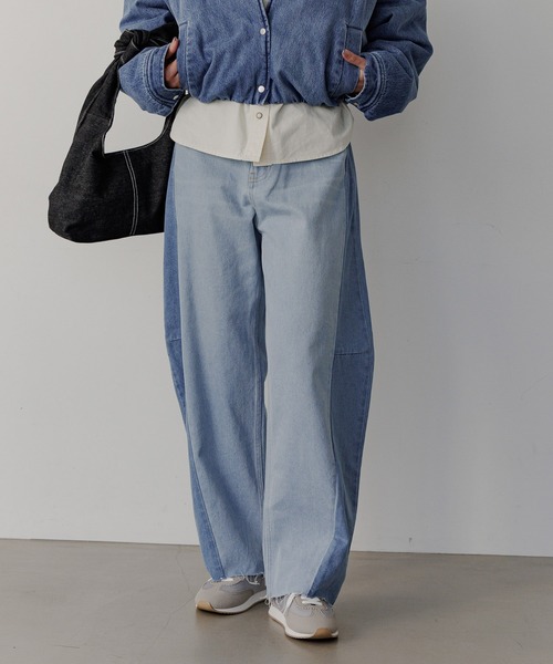 BAYFLOW（ベイフロー）の「セパレートバレルデニム（デニムパンツ・レディース・ブラック/ライトブルー・X-SMALL/SMALL/MEDIUM/LARGE）」の2枚目の写真