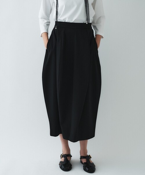 cloenc（クロエンス）の「【セットアップ／オケージョン／マシンウォッシュ】コクーンツイルスカート（スカート・レディース・ネイビー/オフホワイト/ブラック・01/02/03）」の20枚目の写真
