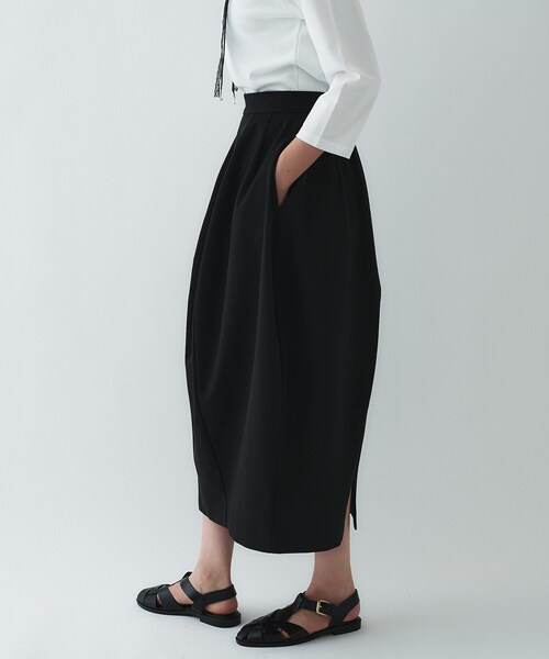 cloenc（クロエンス）の「【セットアップ／オケージョン／マシンウォッシュ】コクーンツイルスカート（スカート・レディース・ネイビー/オフホワイト/ブラック・01/02/03）」の21枚目の写真