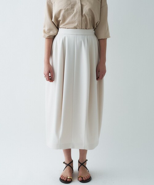 cloenc（クロエンス）の「【セットアップ／オケージョン／マシンウォッシュ】コクーンツイルスカート（スカート・レディース・ネイビー/オフホワイト/ブラック・01/02/03）」の10枚目の写真