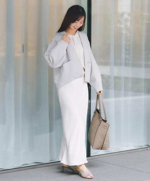 URBAN RESEARCH ROSSO WOMEN（アーバンリサーチ　ロッソ）の「ストレッチジョーゼットブルゾン（ブルゾン・レディース・グレー系その他/ネイビー・FREE）」の13枚目の写真