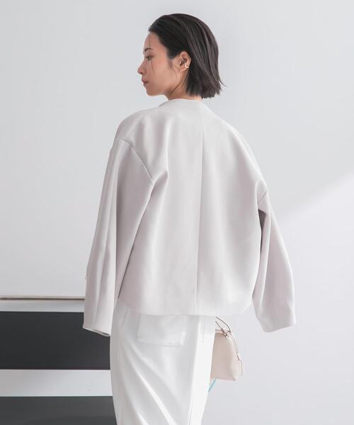 URBAN RESEARCH ROSSO WOMEN（アーバンリサーチ　ロッソ）の「ストレッチジョーゼットブルゾン（ブルゾン・レディース・グレー系その他/ネイビー・FREE）」の17枚目の写真