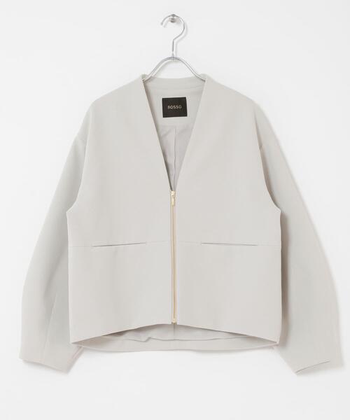 URBAN RESEARCH ROSSO WOMEN（アーバンリサーチ　ロッソ）の「ストレッチジョーゼットブルゾン（ブルゾン・レディース・グレー系その他/ネイビー・FREE）」の19枚目の写真