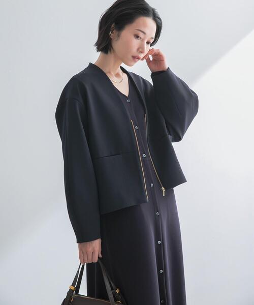 URBAN RESEARCH ROSSO WOMEN（アーバンリサーチ　ロッソ）の「ストレッチジョーゼットブルゾン（ブルゾン・レディース・グレー系その他/ネイビー・FREE）」の22枚目の写真