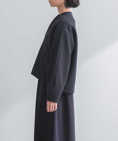 URBAN RESEARCH ROSSO WOMEN（アーバンリサーチ　ロッソ）の「ストレッチジョーゼットブルゾン（ブルゾン・レディース・グレー系その他/ネイビー・FREE）」の3枚目の写真