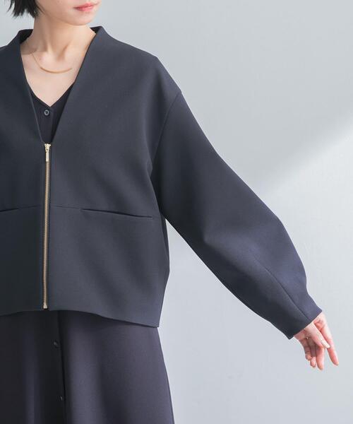 URBAN RESEARCH ROSSO WOMEN（アーバンリサーチ　ロッソ）の「ストレッチジョーゼットブルゾン（ブルゾン・レディース・グレー系その他/ネイビー・FREE）」の5枚目の写真