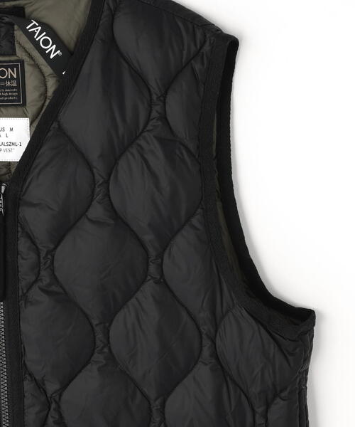 TAION(タイオン)の「TAION/タイオン/NEC W-ZIP DOWN VEST(ダウンベスト・レディース・ブラック/その他10/ホワイト系2・M/S/L)」の9枚目の写真