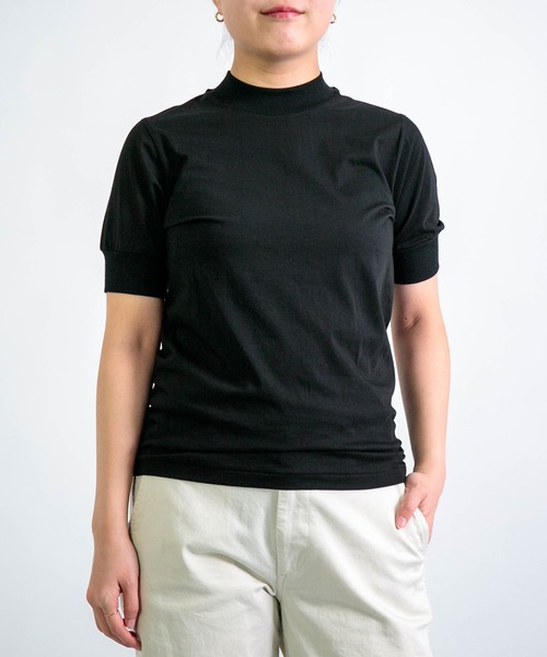 ALWEL（オルウエル）の「[ALWEL] MOCK NECK TEE（Tシャツ/カットソー・レディース・ブラウン/ブラック・M）」の2枚目の写真