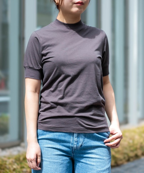 ALWEL（オルウエル）の「[ALWEL] MOCK NECK TEE（Tシャツ/カットソー・レディース・ブラウン/ブラック・M）」の3枚目の写真