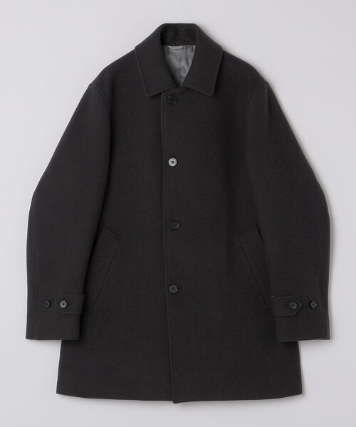 SHIPS（シップス）の「SHIPS: Super 140's MELTON CAR COAT（ステンカラーコート・メンズ・ダークグレー/ブラウン/ネイビー・X-LARGE/LARGE/MEDIUM/SMALL）」の2枚目の写真