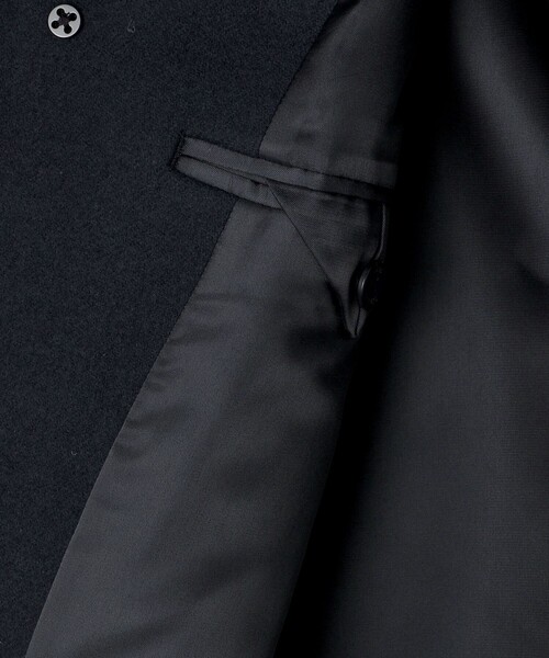 SHIPS（シップス）の「SHIPS: Super 140's MELTON CAR COAT（ステンカラーコート・メンズ・ダークグレー/ブラウン/ネイビー・X-LARGE/LARGE/MEDIUM/SMALL）」の9枚目の写真