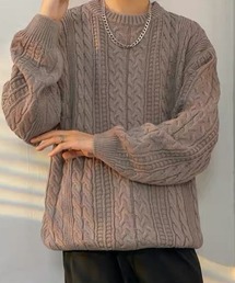 オーバーサイズ ケーブルニット」に該当するメンズファッション通販