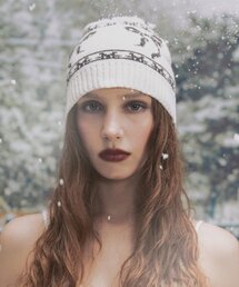 NOT KNOWING（ノットノーイング）の「Ribbon JQD Beanie (IVORY)（ニットキャップ/ビーニー）」