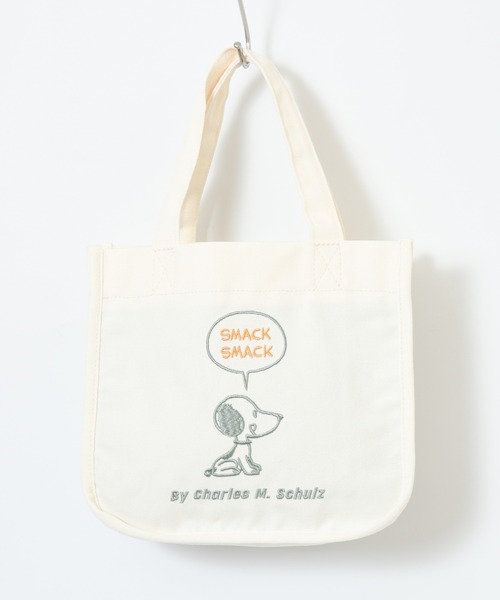 SNOOPY(スヌーピー)の「SNOOPY スヌーピー ミニトートバッグ 刺繍(トートバッグ・レディース・ホワイト系1/ホワイト系2/キナリ・FREE)」の6枚目の写真