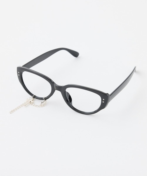 one after another NICE CLAUP(ワンアフターアナザーナイスクラップ)の「チャーム付き眼鏡/レンズなし(メガネ・レディース・ブラック・FREE)」の1枚目の写真